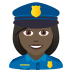 👮🏿‍♀️ woman police officer: dark skin tone display on JoyPixels